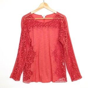 Sundance Lily’s Paramour Long sleeved appliqué lace top
